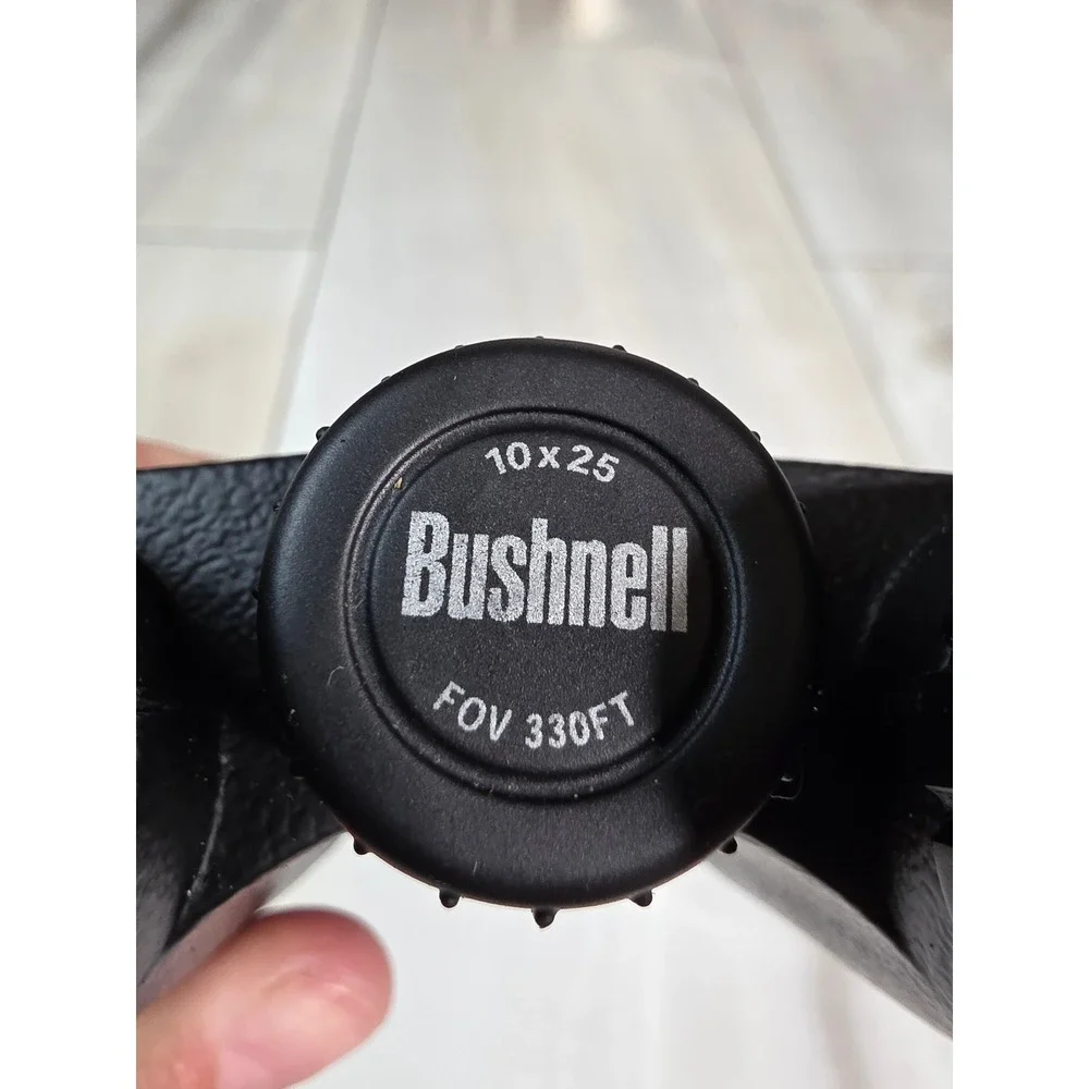 Bushnell 10x25 Compact Binoculars Black Folding Roof Prism 330FT FOV Case S4